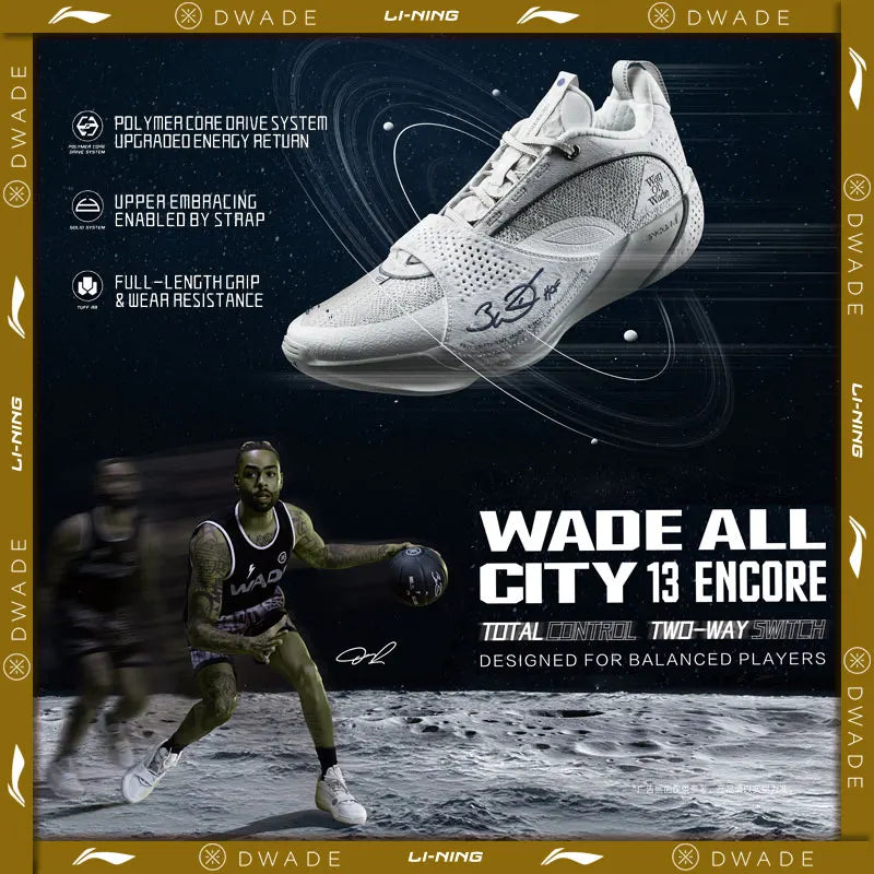 Li-Ning Men's WADE ALL CITY 13 ENCORE Professional Basketball shoes BOOM Cushion LiNing Balanced Competition Sneakers ABAV043