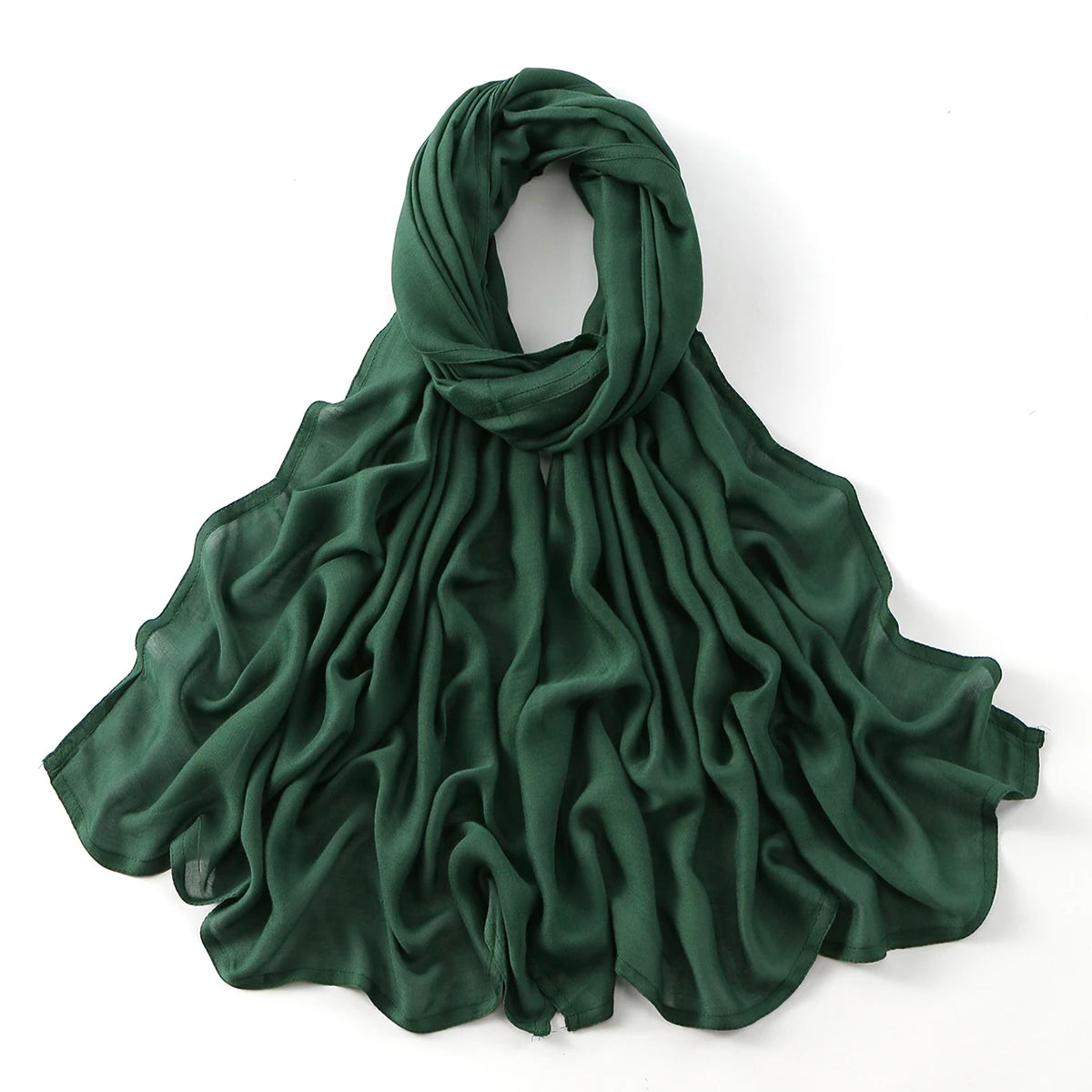 Fashion Muslim Hijab For Women Cotton Rayon Modal Hijab Scarf Solid Color Headscarf Wraps Islamic Headband Turban Veils 185*75CM