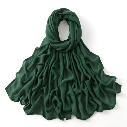 Fashion Muslim Hijab For Women Cotton Rayon Modal Hijab Scarf Solid Color Headscarf Wraps Islamic Headband Turban Veils 185*75CM