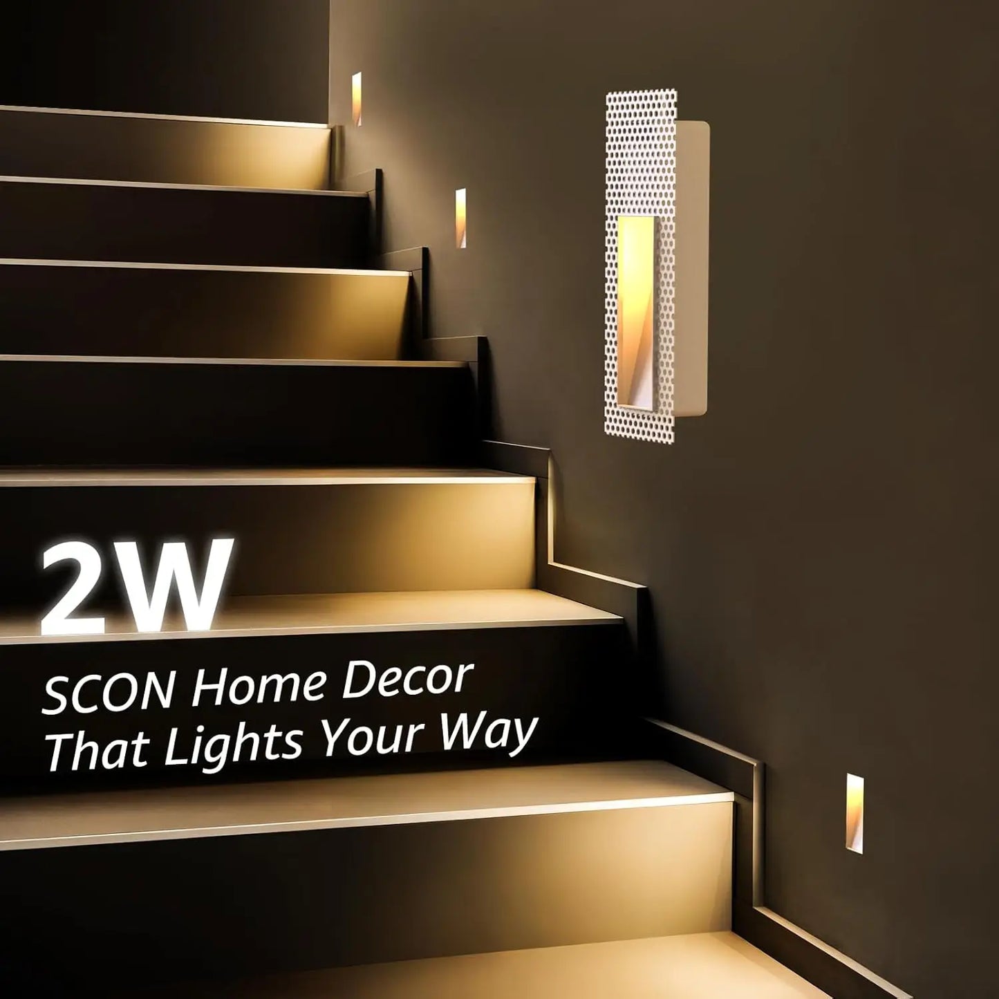 SCON Recessed Step Light LED Rectangle Skirting Wall Light Invisible Stair Lights Indoor Trimless Design For Hallway Stairway