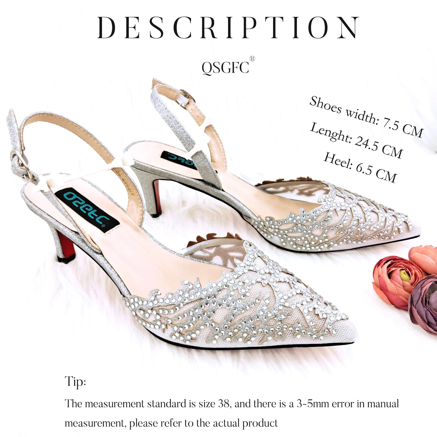 Nigerian Style Elegant Women's Party Shoes  Luxury Full of Diamonds Shoes Sky Blue Pointed High Heel Shoe Bag Set