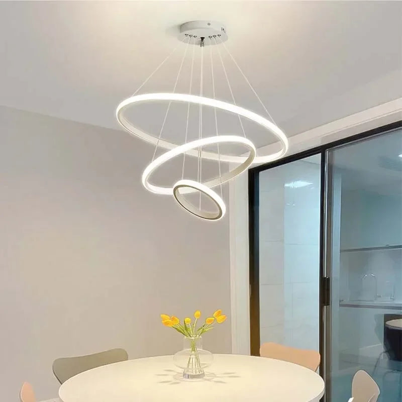 Modern led dining room chandeliers simple ring chandelier living bedroom Lights home indoor lighting decorative Pendant Lamps