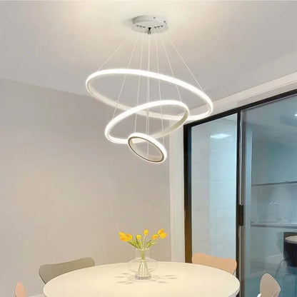 Modern led dining room chandeliers simple ring chandelier living bedroom Lights home indoor lighting decorative Pendant Lamps