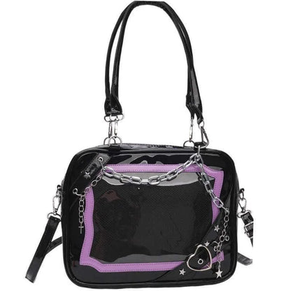 JIAERDI Sweet Cool Hot Girl Subculture Ita Bag Women Gothic Chain Crossbody Bag Ladies Large Capacity Black Shoulder Bags Y2K