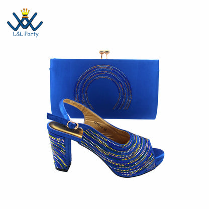2023 Classics Peep Toe Lemon Green Color Hot Sale Sandals High Quality Women Shoes and Bag Set with Platform for Brithday Party