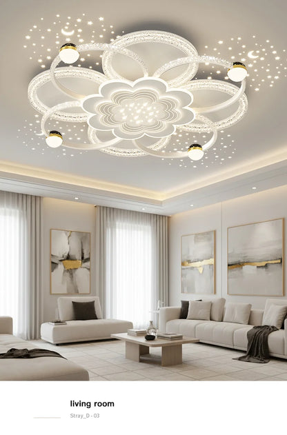 New Model Living Room Starlight Ceiling Lamp - Round Design Luxurious And High-End Modern And Minimalist Style Whirlwind Effect