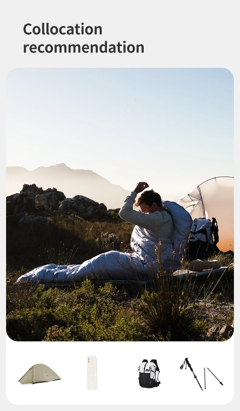 Naturehike CW400 CW700 Sleeping Bag Lightweight Duck Down Winter Thick Warm Ultralight Outdoor Hiking Camping Travel Equipment