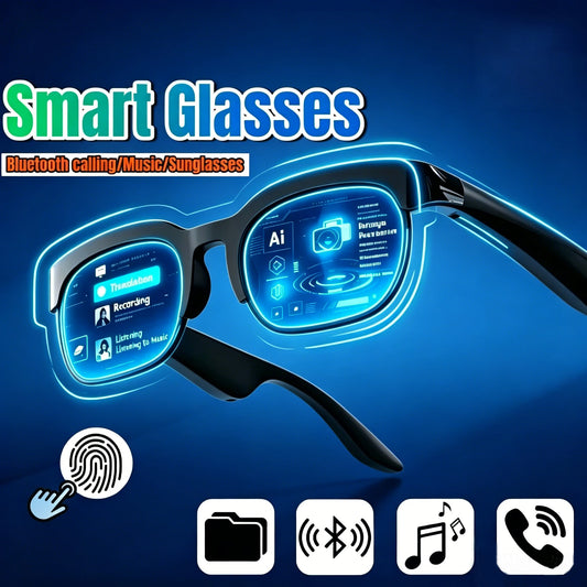 2026 New Smart Glasses AI Translation Bluetooth Conversation Recording Listening To Music Smart Sunglasses for Men Women