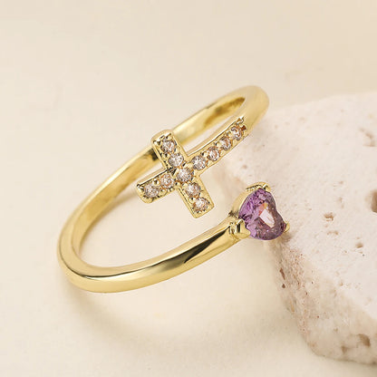 NEWBUY New Fashion Clear Shiny CZ Zircon Cross Evil Eye Rings For Women Girl Finger Accessories Party Jewelry Gift
