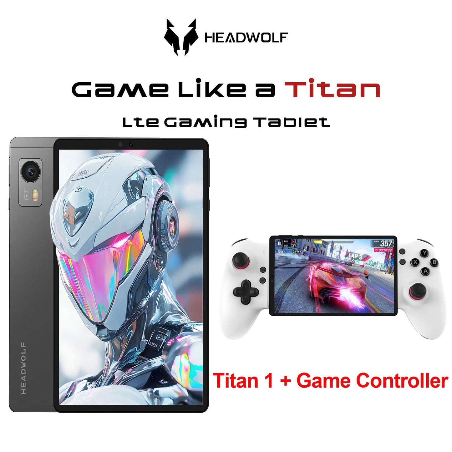 World Premiere Headwolf TiTan1 4G LTE Tablet MTK Dimensity 8300 Dual SIM Slot 8.8" 12G+256GB ROM Android15 7200mAh Gaming Tablet