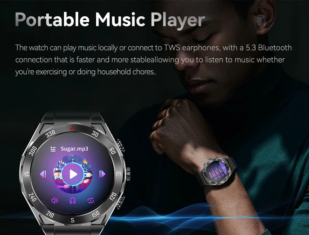 2026 New TWS 2-in-1 Smart Watch Earphones 1.43 "AMOLED Screen with Heart Rate Sleep Monitoring Music Player NFC IP67 Smartwatch
