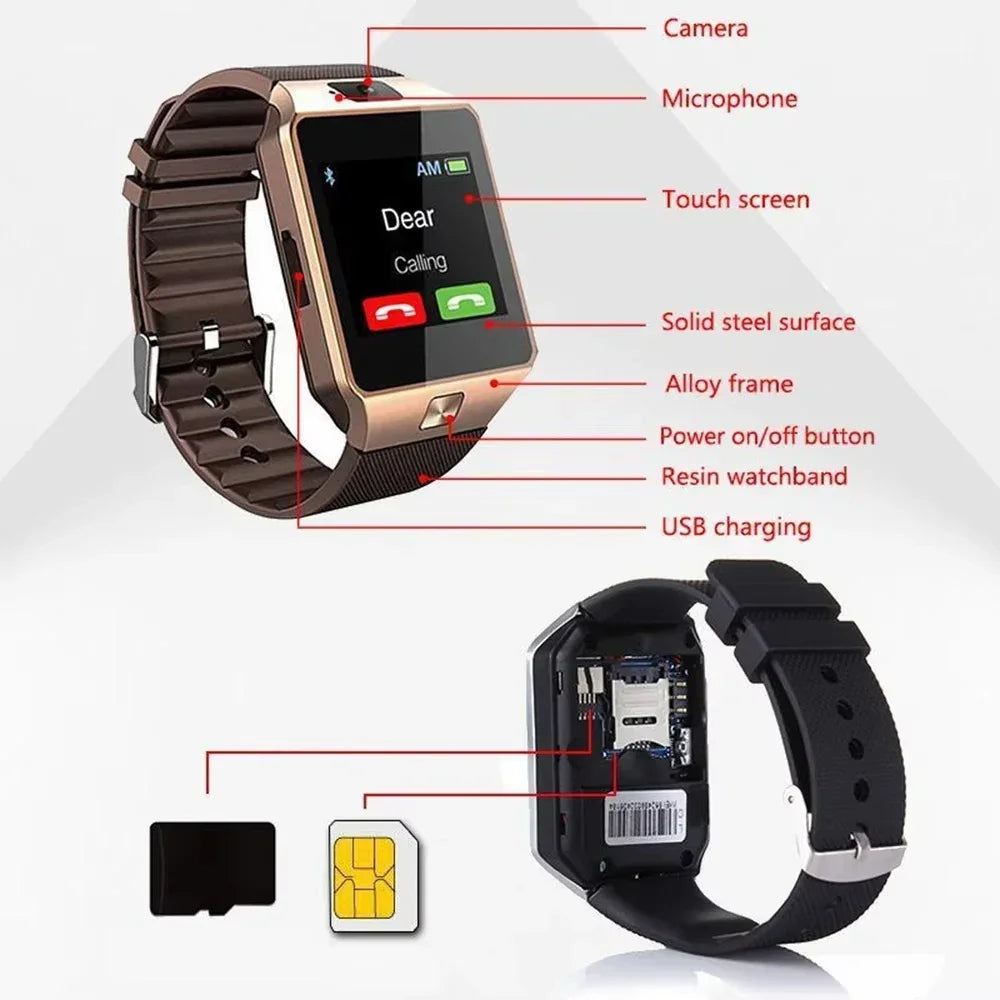 VIVO Digital Touch Screen Smart Watch DZ09 Bracelet Camera Bluetooth Waterproof Wrist Watch SIM Card Phone Intelligent Fitness