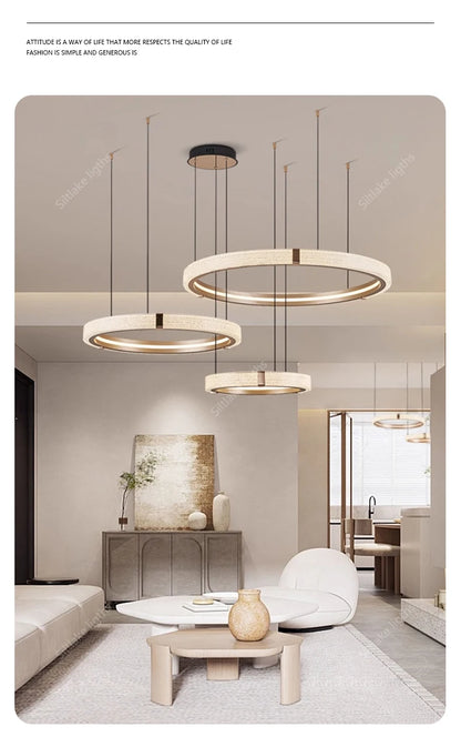 Modern design creative round simple chandelier ring Lights suitable for living room bedroom restaurant home round Pendant Lights
