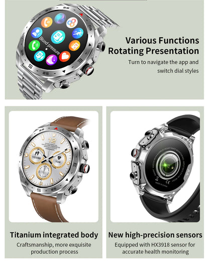 LIGE With Earbuds Bluetooth Headset Smartwatch Women Speaker Tracker Music Sport Watch Men Waterproof Smart Watch AMOLED Screen
