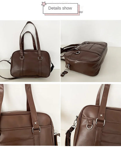Japanese Style JK Bag Women High School Student Uniform Bag PU Leather Shoulder Bag Women Simple Handbags Crossbody Bags Itabag