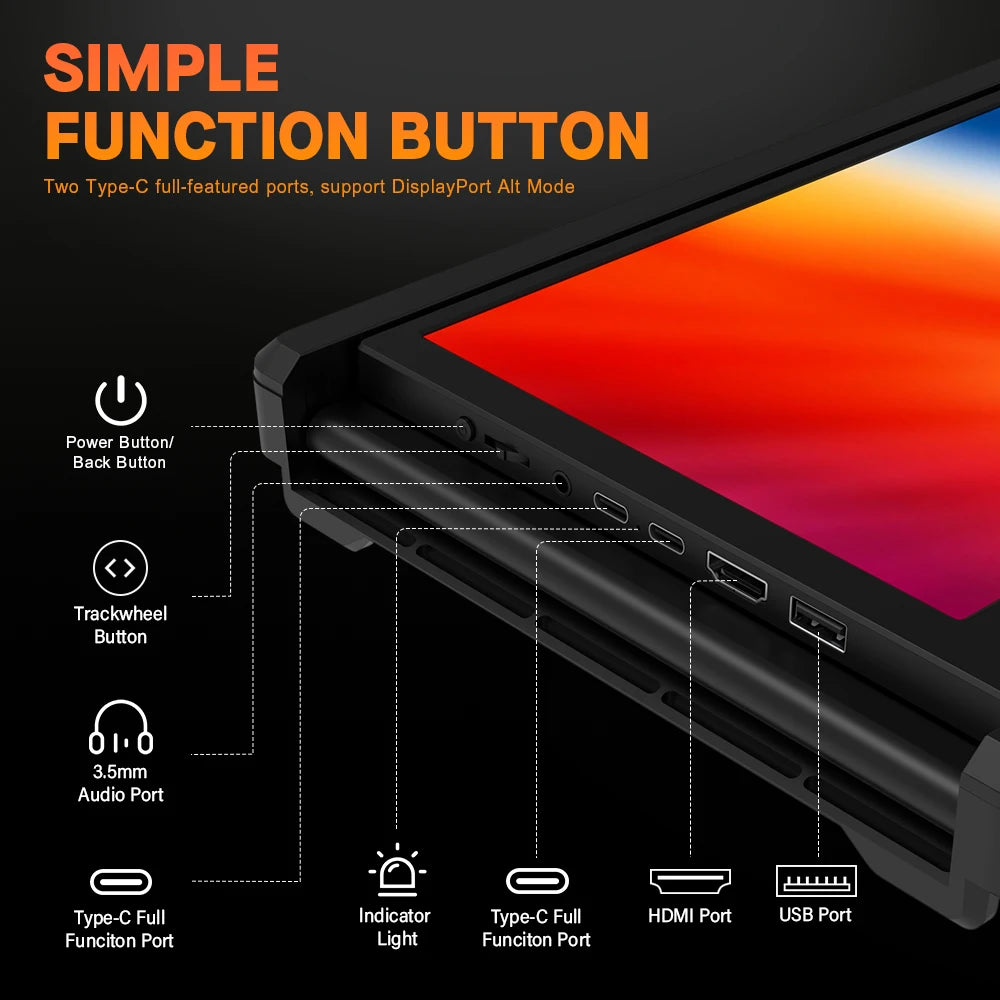 GTMEDIA 11.6Inch Portable Monitor 1920*1080 IPS FHD Triple Dual Extender Screen Full View Fold Display For 13.0-17.3Inch Laptops