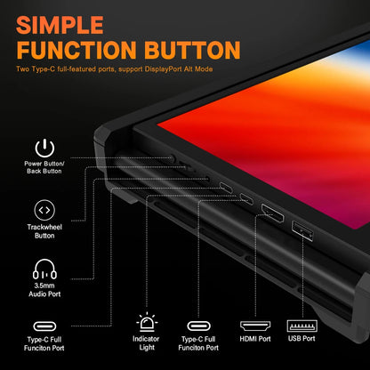 GTMEDIA 11.6Inch Portable Monitor 1920*1080 IPS FHD Triple Dual Extender Screen Full View Fold Display For 13.0-17.3Inch Laptops