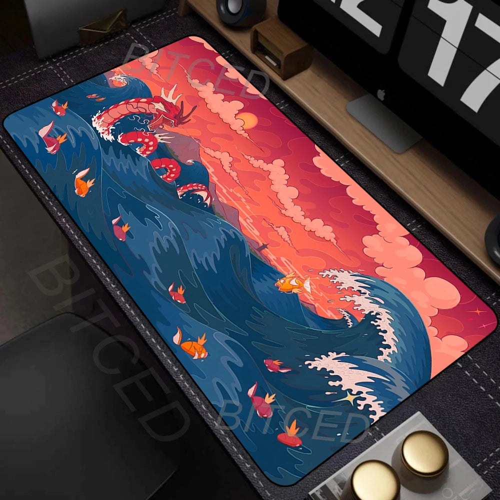 Art Anime Mouse Pad Colorful Gamer Cabinet Mousepad P-pokemon Keyboard Rug Laptop Gaming Rubber Non-slip Pc Accessories Desk Mat