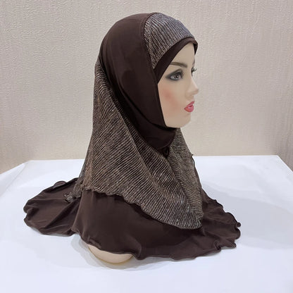 H076 Adults or big girls medium size 70*60cm pray hijab muslim hijab scarf islamic headscarf hat amira pull on headwrap