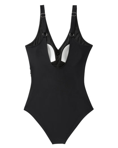 2026 New Sexy V-Neck One Piece Swimsuit For Women Plus Size Swimwear Female Bathing Suits Summer Beach Wear XL Size Swimsuit