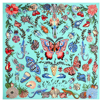 130CM Silk Scarf Women Horse Head Print Stoles Square Scarves Wraps Large Bandana Kerchief Hijabs Female Silk Foulards Sjaal