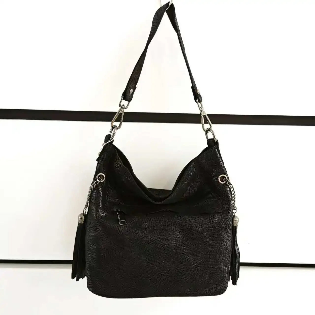 Real leather Snake Patchowrk Designer Women's Handbags Color Block Shoulder Bags New Roomy Genuine Leather Crossbody Bucket Bag