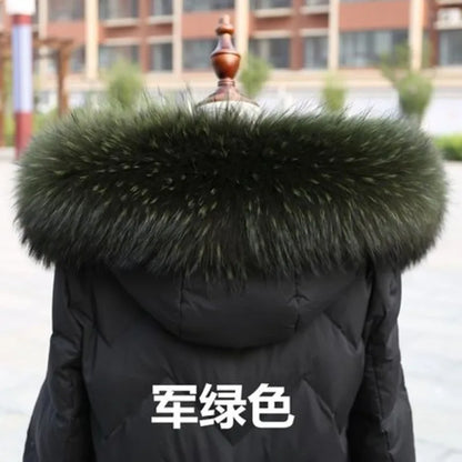 2025 Winter Raccoon Fur Collar Women Men Luxury Natural Fur Hood Trim Decors For Coat Jacket  Genuine Real Fur Shawls Scarves