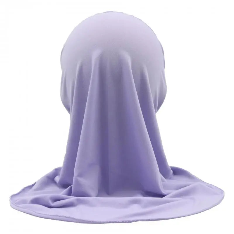 Kids Islamic Hijab Arab Girls Muslim Turban Scarf Shawls Cap Solid Color Fit 2-6 Years Old Children Wear Directly Instant Hijab