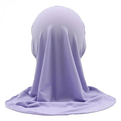Kids Islamic Hijab Arab Girls Muslim Turban Scarf Shawls Cap Solid Color Fit 2-6 Years Old Children Wear Directly Instant Hijab