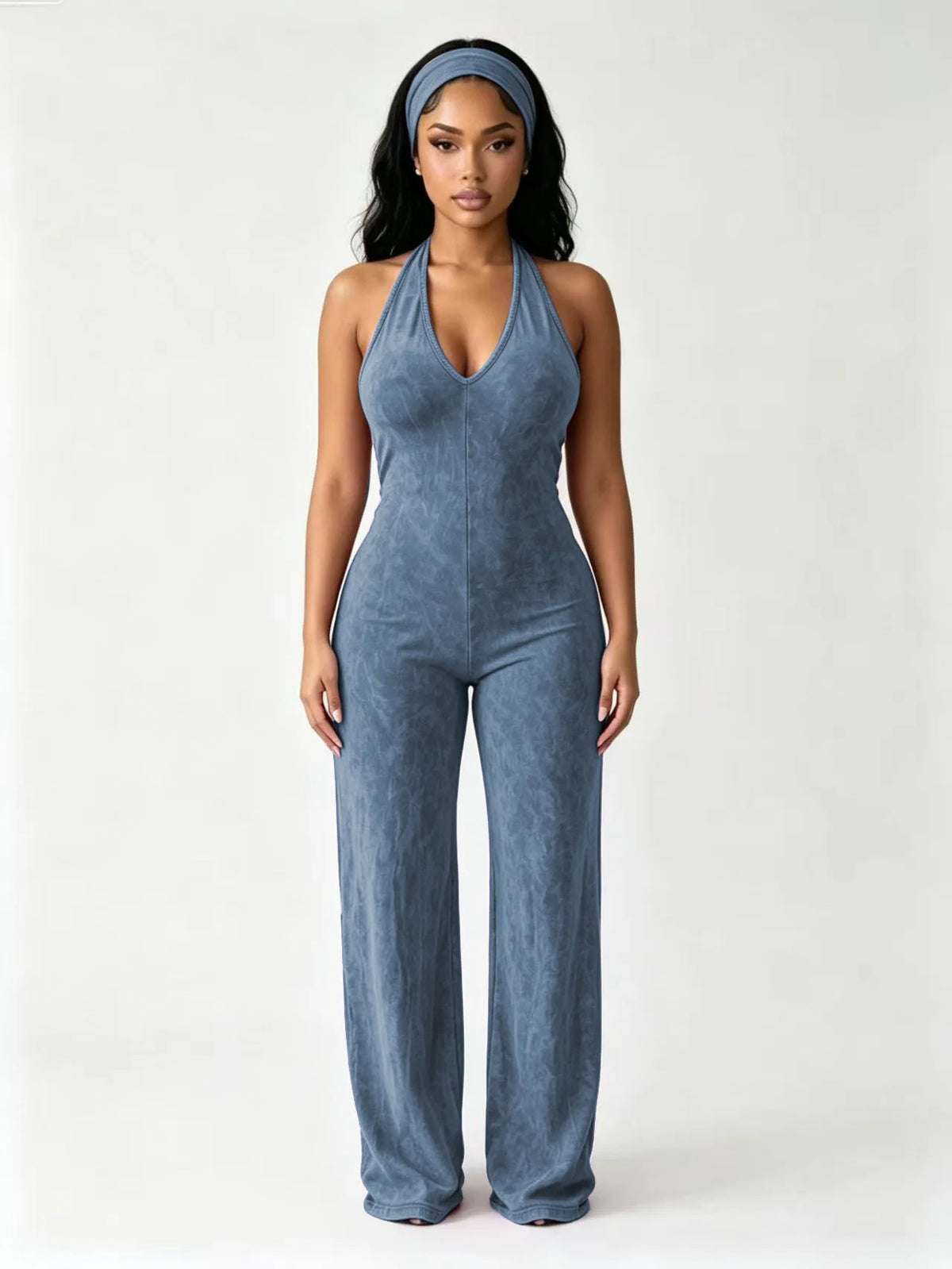 FAGADOER Fashion Solid Color Off Shoulder Halter Jumpsuits Sexy Back Hollow Out Ruched Rompers Casual Sports Fitness Playsuits
