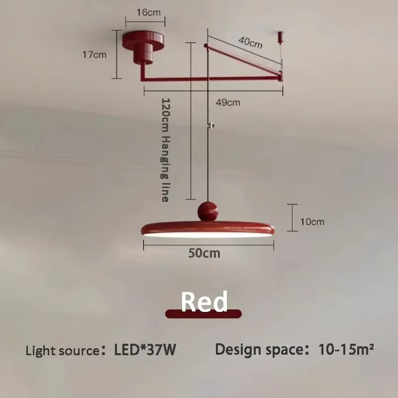 Nordic Cream Iron Swing Arm Lamp Adjustable Rotatable Pendant Wall Light for Bedside Living Room Desk Led Lights