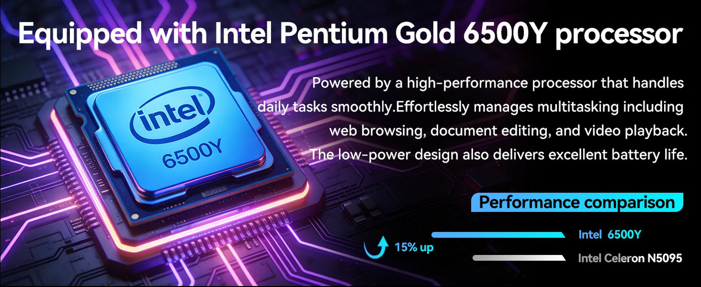2-in-1 10.1 Inch Tablet Laptop Intel 6500Y 8GB+256GB SSD 1280*800 350Nits Windows 11 Type-C USB3.0 micro HDMI Wifi5 BNCF W1001