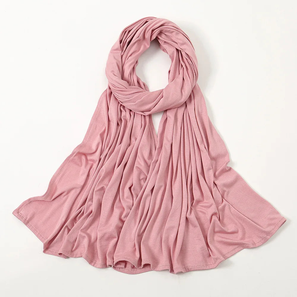 Classic Jersey Hijabs Scarf Plain Solid Color Scarves Style Head Wrap Headscarf for Women