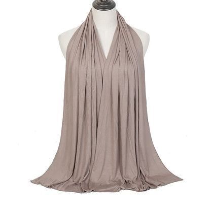 Ramadan Modal Cotton Jersey Hijabs For Woman Long Muslim Shawl Plain Soft Turban Niqab Head Wraps Scarf Women Hijab