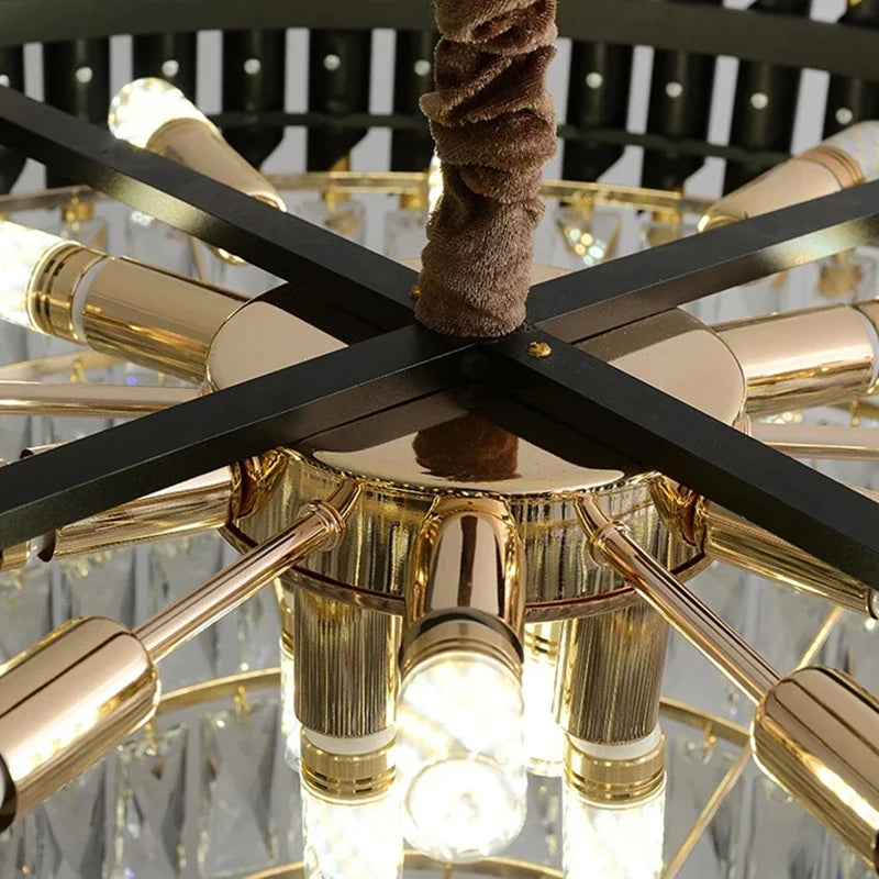 Luxury Crystal Pendant Lamp Modern Villa Living Room Lights Lustre Home Interior Decoration Dining Table Loft Ceiling Chandelier