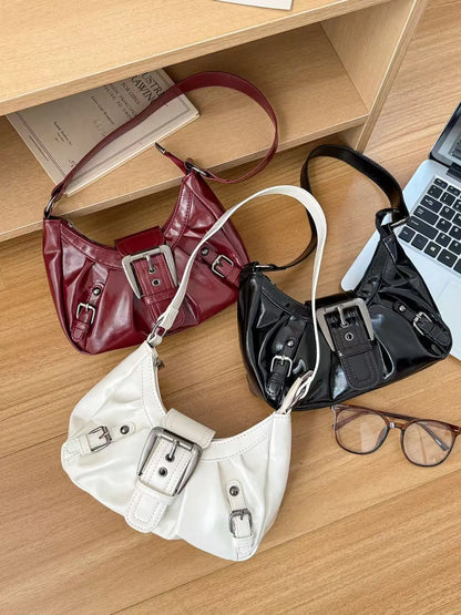 Y2K Retro Pleated Hobo Shoulder Bag for Women Hot Selling Maillard Style Underarm Bag Clutch Handbags for Travel Work Shopping