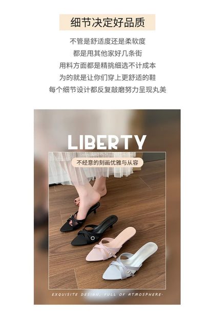 Sexy High Heels Slippers Pointed Toe Heels Shoes for Woman Sandals Luxury Dress Slides Elegant Pumps Party Mujer Flip Flops