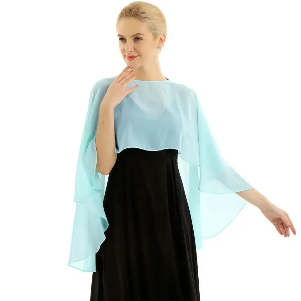 New Fashion Soft Wedding Capes Long Solid Color Chiffon Shrug Sunscreen Wraps Womens Ladies