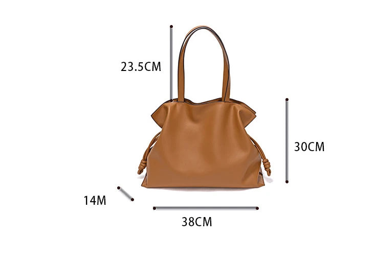 100% Genuine Leather Extra Large Shoulder Bags Women Handbag Bucket Bag Fashion Luxury Designer String Tote Tassel Clutch Bolsas