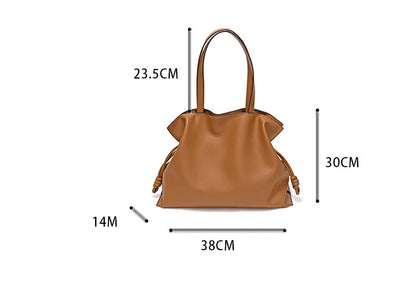 100% Genuine Leather Extra Large Shoulder Bags Women Handbag Bucket Bag Fashion Luxury Designer String Tote Tassel Clutch Bolsas