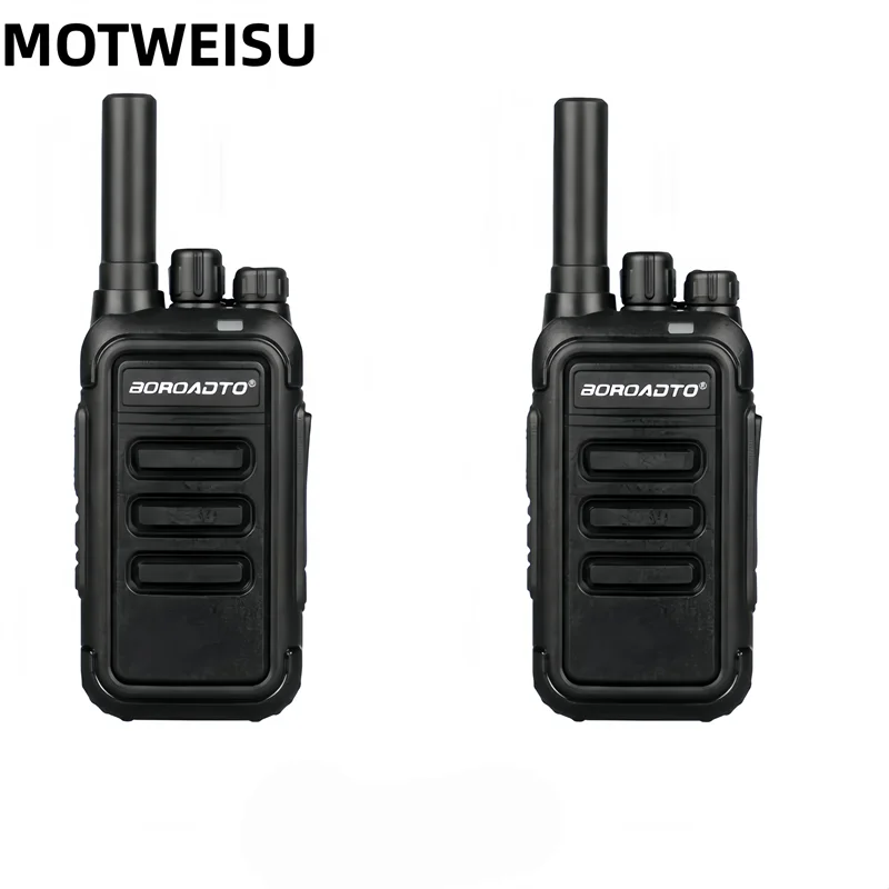 Portable 2PCS Mini Walkie Talkie UHF 400-470MHz Type-C USB Charging VOX 16CH Long Range Two Way Radio for Camping Hotel Hunting
