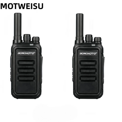 Portable 2PCS Mini Walkie Talkie UHF 400-470MHz Type-C USB Charging VOX 16CH Long Range Two Way Radio for Camping Hotel Hunting