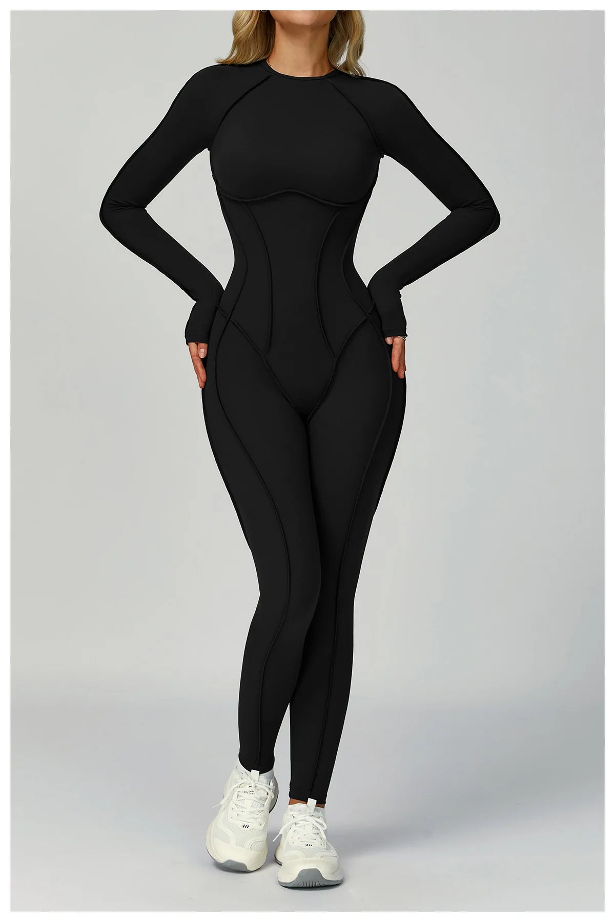 Sexy Hollow Back Long Sleeve Yoga Jumpsuit Women Quick Dry One-piece Yoga Suit Gym Training Leggings Playsuit Slim Fit Bodysuits