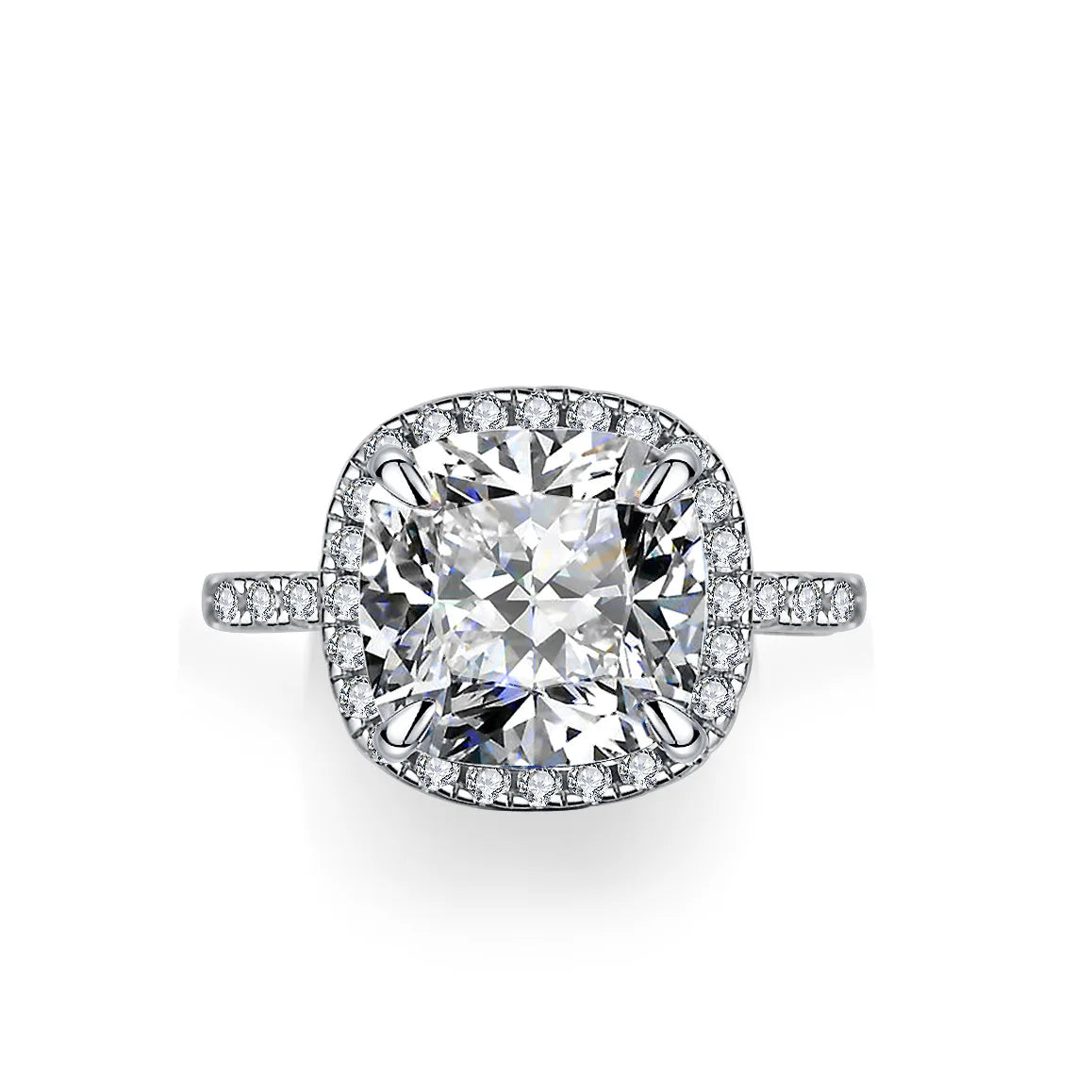 5CT Fancy-Cut Moissanite Ring Women PT950 Platinum - Sparkling 7CT fancy-cut, warm platinum, elegant for women