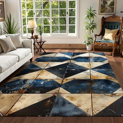 Simple Geometric Carpet with Retro Style and Perfect for High Flow Areas Such As Living Rooms Bedrooms Kitchens Etc Mats