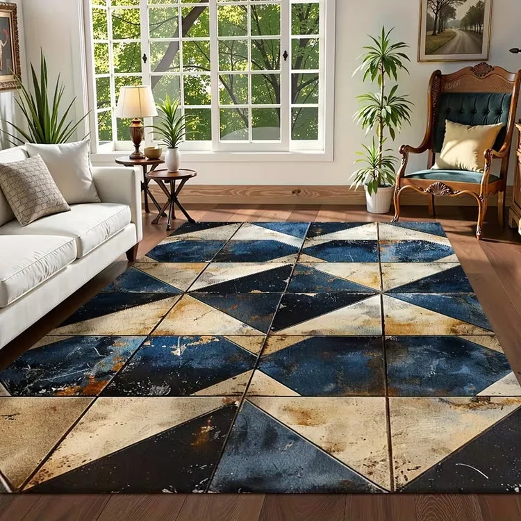 Simple Geometric Carpet with Retro Style and Perfect for High Flow Areas Such As Living Rooms Bedrooms Kitchens Etc Mats