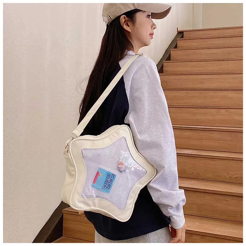 Japanese Style Minimalist Cute Aesthetic Shoulder Bag for Students Kawaii Crossbody Purse Street Fashion Ita Bags Handbags bolso