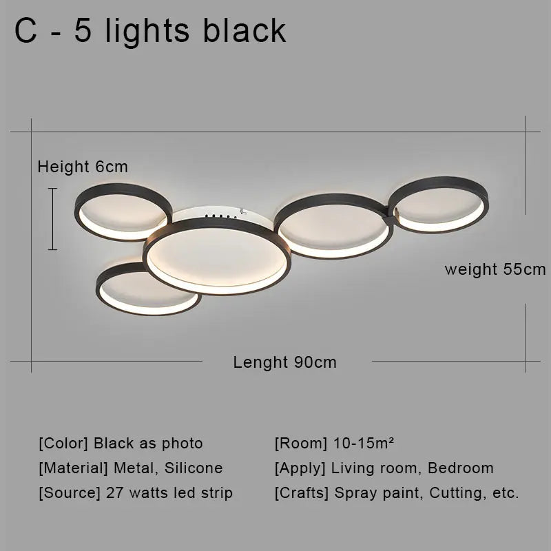 Modern LED Ceiling Chandeliers With Remote Control Decor Home Ring Lamp Living Room Bedroom Dining Room Ceiling Light Fixtures