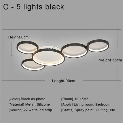 Modern LED Ceiling Chandeliers With Remote Control Decor Home Ring Lamp Living Room Bedroom Dining Room Ceiling Light Fixtures