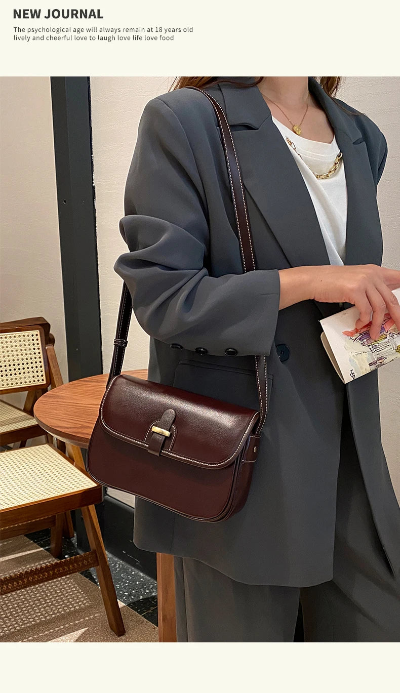 Female Cowhide Luxury Designer Handbags Women's Natural Cow Leather Shoulder Bag Ladies Fashion Small Square Crossbody Bags New